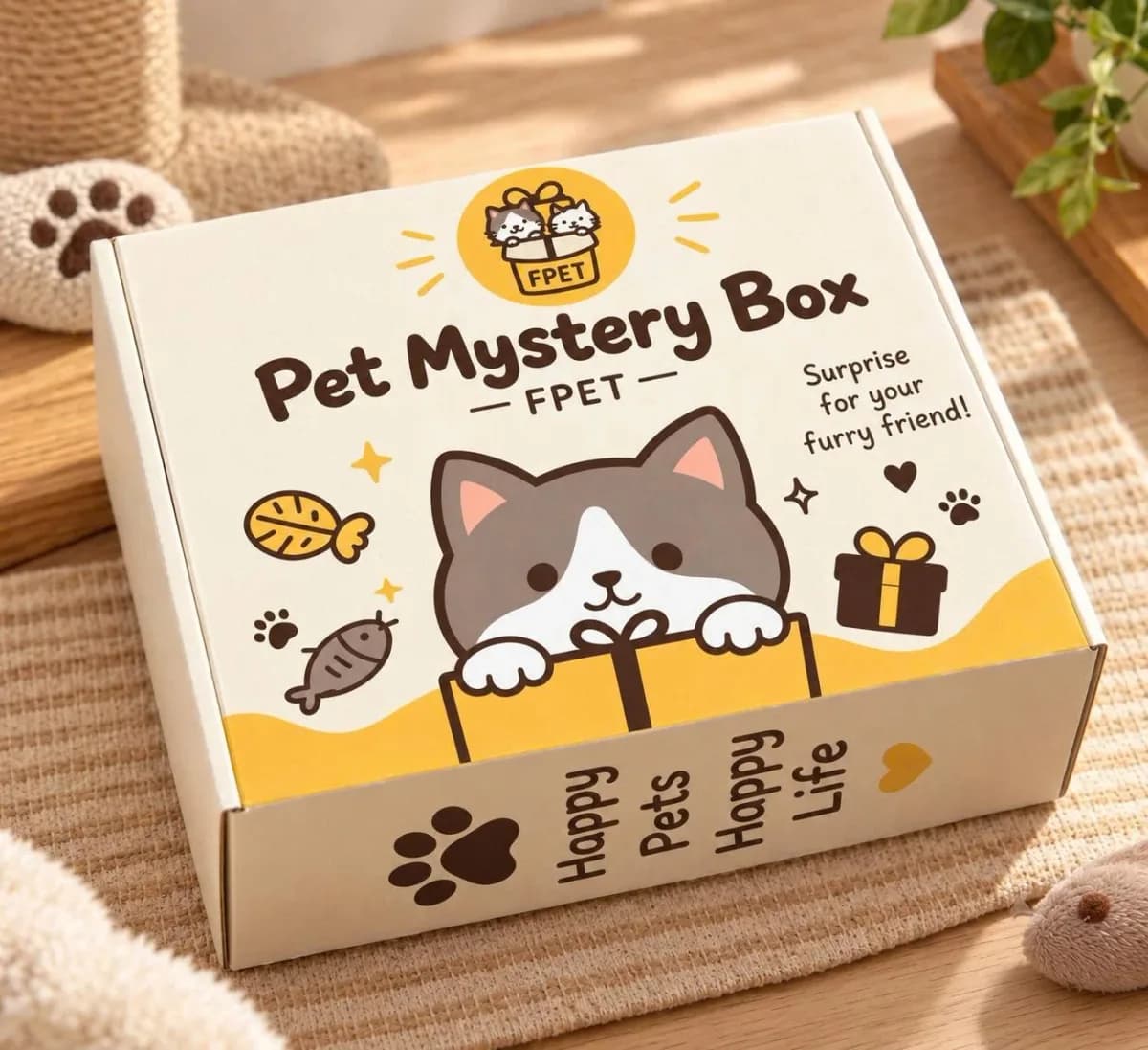 Hộp FPETS Pet Mystery Box in hình mèo